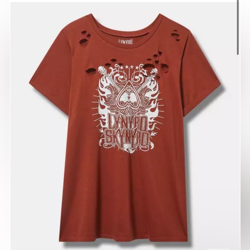 NWT Torrid Graphic Relaxed Tee in Brown and Orange - Picture 3 of 7